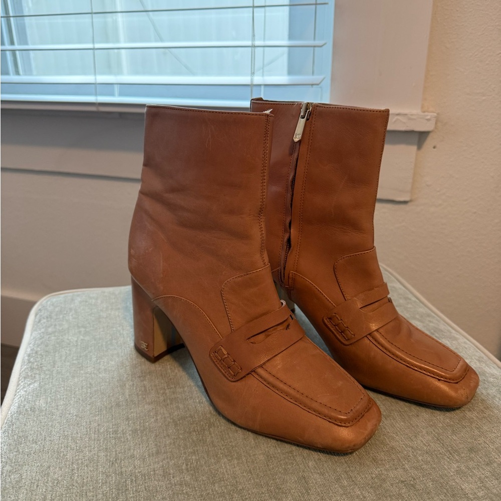 Sam Edelman Brown Leather Ankle Boots